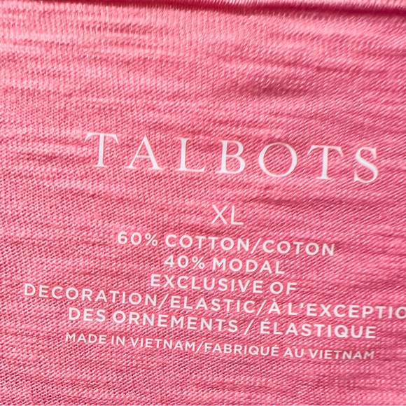 Talbots Petal Pink Smocked Yoke Short Sleeve Knit Top Women’s Large NWT - Picture 3 of 16